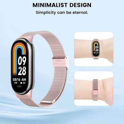 Remen Techsuit W022 za Xiaomi Smart Band 9 / 8, 15mm, Zlatno Roza