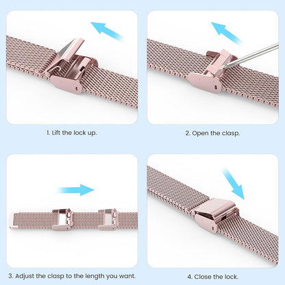 Remen Techsuit W022 za Xiaomi Smart Band 9 / 8, 15mm, Zlatno Roza