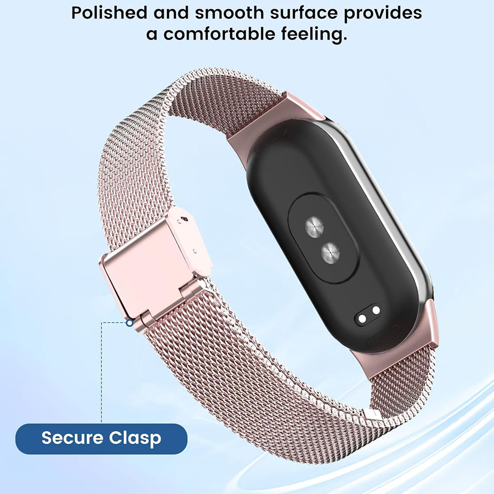 Remen Techsuit W022 za Xiaomi Smart Band 9 / 8, 15mm, Zlatno Roza