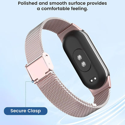 Remen Techsuit W022 za Xiaomi Smart Band 9 / 8, 15mm, Zlatno Roza