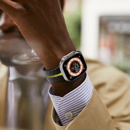 Remen Techsuit W063 za Apple Watch 49mm / 46mm / 45mm / 44mm / 42mm serije, Crno-Narančasti