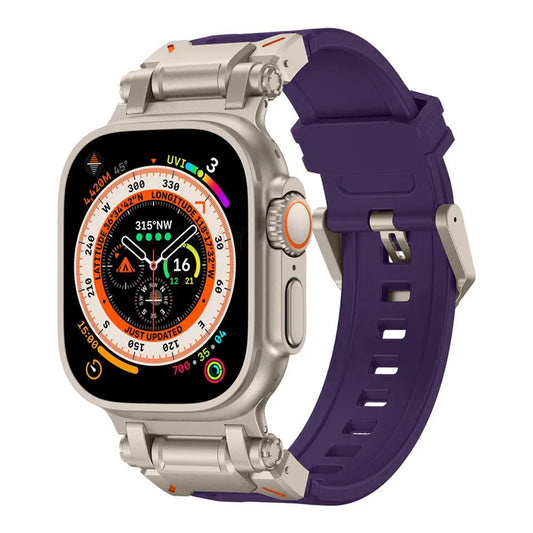 Techsuit W064 remen za Apple Watch 49mm / 46mm / 45mm / 44mm / 42mm serije, Srebrno Ljubičasta