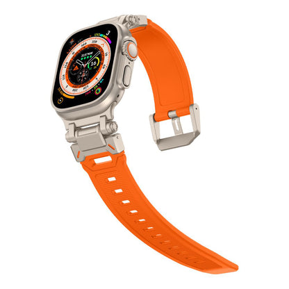 Remen Techsuit W064 za Apple Watch 49mm / 46mm / 45mm / 44mm / 42mm serije, Srebrno Narančasti