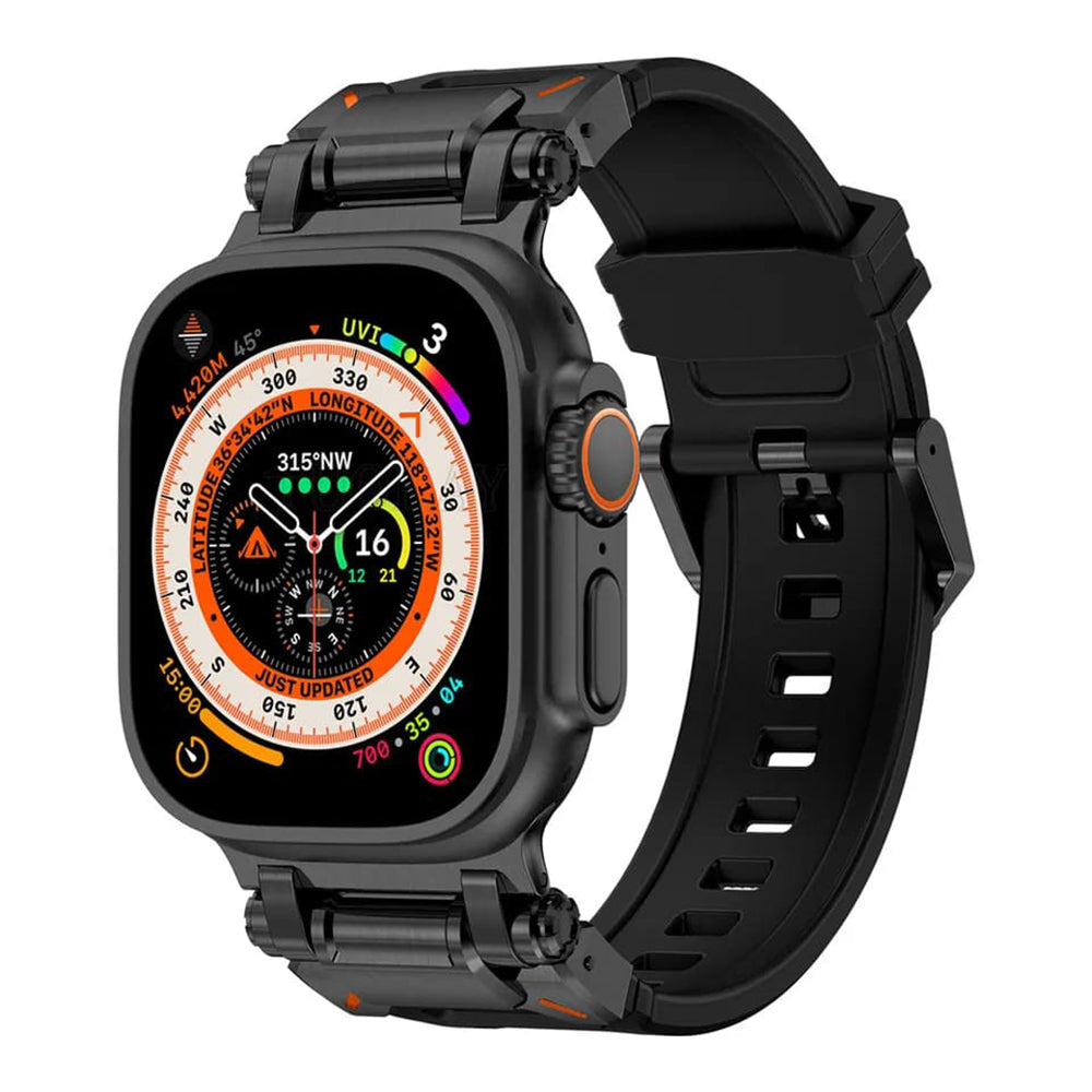 Remen Techsuit W064 za Apple Watch 49mm / 46mm / 45mm / 44mm / 42mm Series, Crna