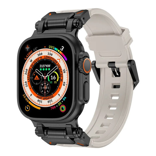 Techsuit W064 remen za Apple Watch 49mm / 46mm / 45mm / 44mm / 42mm serije, Crno Sivi