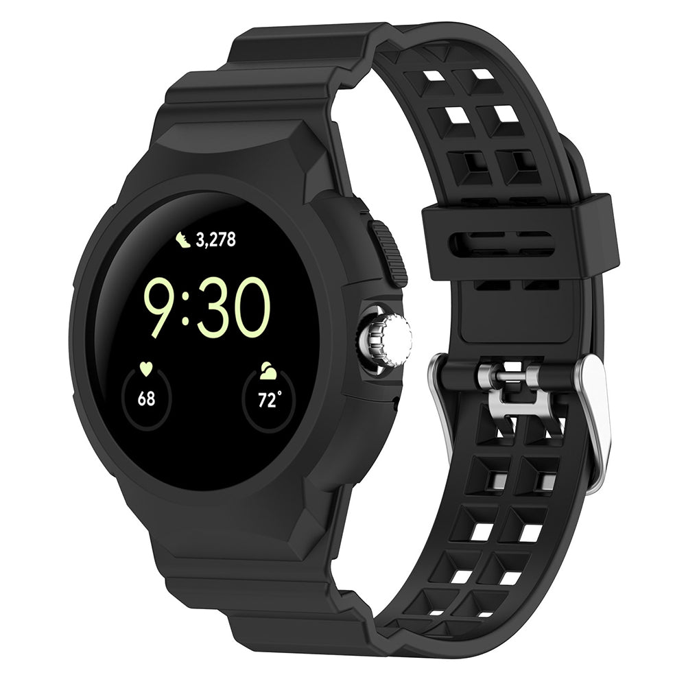 Remen Techsuit W065 za Google Pixel Watch 3 41mm / Watch 2 / Watch, Crni
