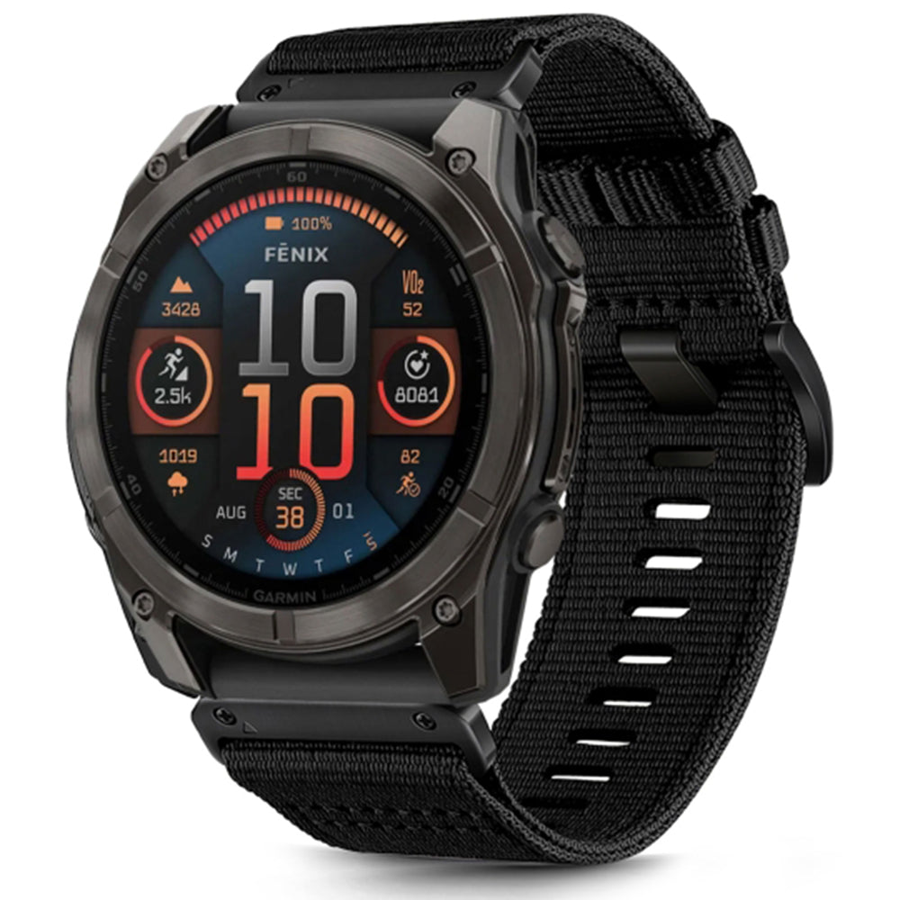 Techsuit W070 remen za Garmin Watch Fenix / Forerunner / Approach seriju, 22mm, Crni