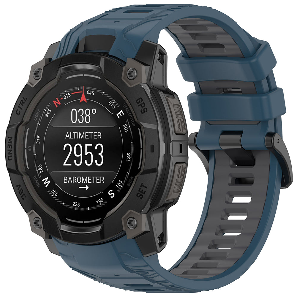 Techsuit W077 remen za Garmin Instinct 3 45mm Solar / Instinct 3 45mm, Tamnoplavi