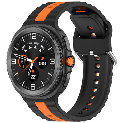 Remen Techsuit W078 za Samsung Galaxy Watch 8 Classic / Watch8 44mm / Watch 8 40mm, Crno-Narančasti
