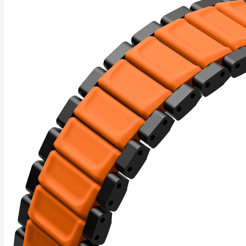 Remen UNIQ Strova Flex za Apple Watch 49mm / 46mm / 45mm / 44mm / 42mm Series, Crno Narančasta