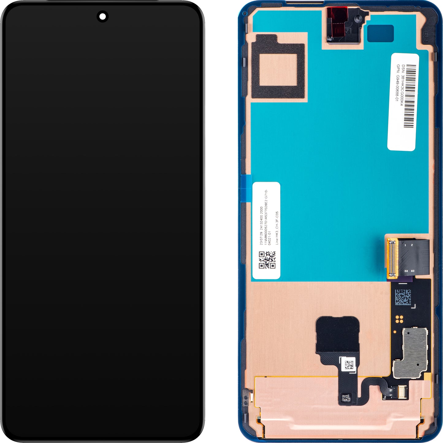 Zaslon s dodirnim ekranom Google Pixel 8 Pro, s okvirom, crni (Obsidian), servisni paket G949-00688-01