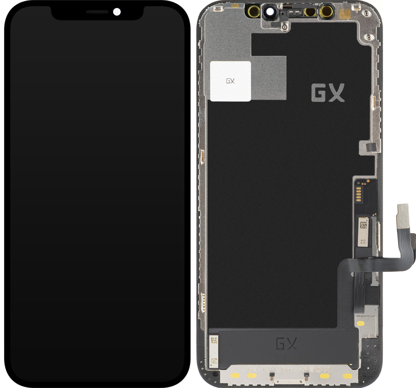 Zaslon s dodirnim ekranom GX za Apple iPhone 12 / 12 Pro, s okvirom, OLED IC Movable verzija, crni