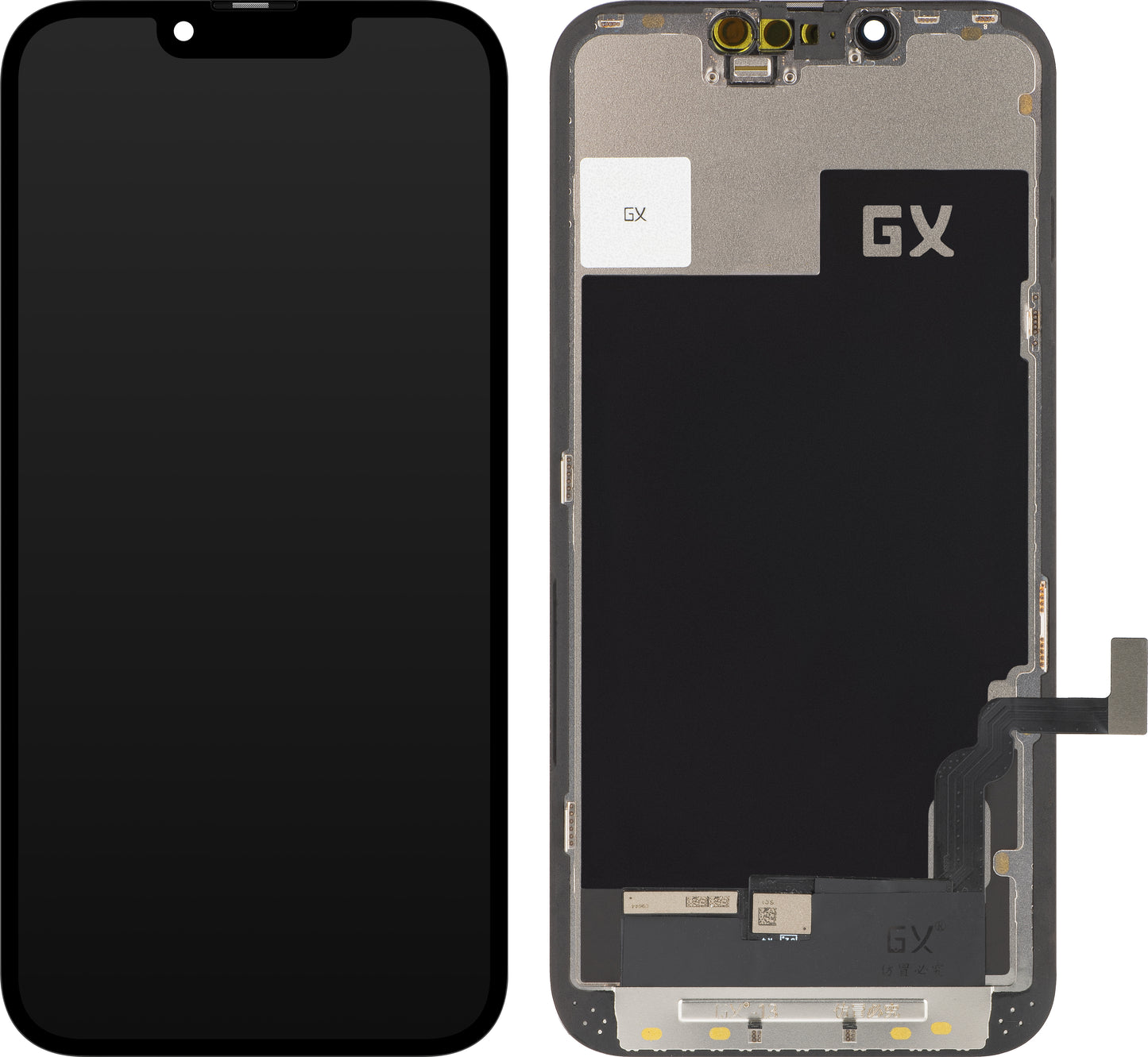 Zaslon s dodirnim ekranom GX za Apple iPhone 13, s okvirom, OLED IC Movable verzija, crni