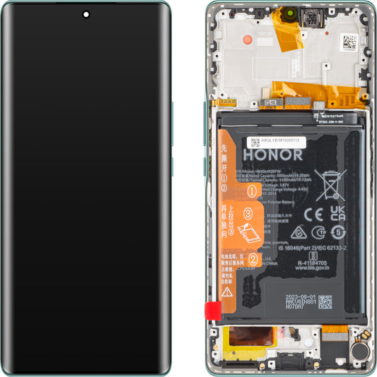 Zaslon s dodirnim ekranom Honor Magic5 Lite, s okvirom i baterijom, Zelena (Emerald Green), Servisni paket 0235AEMX