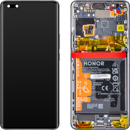 Display s Touchscreenom Honor Magic4 Pro, s Okvirom i Baterijom, Crni, Service Pack 0235AGXA
