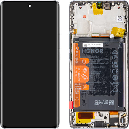 Zaslon s dodirnim ekranom Honor Magic6 Lite, s okvirom i baterijom, srebrni (Titanium Silver), servisni paket 0235AHHR