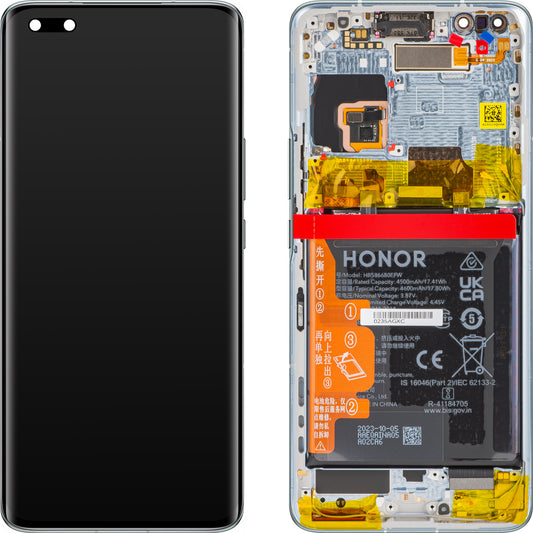 Zaslon s dodirnim ekranom Honor Magic4 Pro, s okvirom i baterijom, tirkizni, Service Pack 0235AGXC