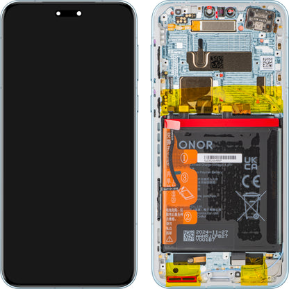 Zaslon s dodirnim ekranom Honor Magic7 Pro, s okvirom i baterijom, Plava (Breeze Blue), Service Pack 0235AMRP
