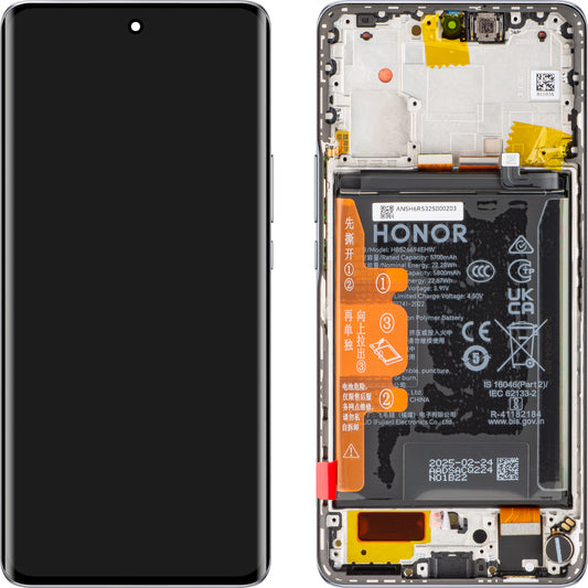 Display s Touchscreenom Honor X50, s Okvirom i Baterijom, Srebrni, Service Pack 0235AGJH