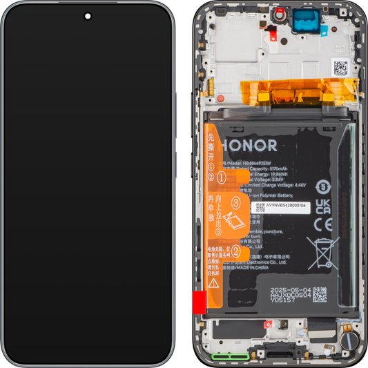 Zaslon s dodirnim zaslonom Honor 400, s okvirom i baterijom, crni (Midnight Black), Service Pack 0235APNM