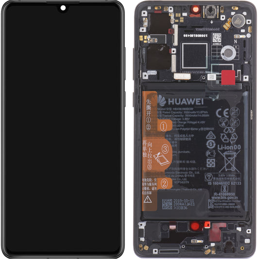 Display s dodirnim zaslonom Huawei P30, s okvirom i baterijom, crni, Service Pack 02354HLT