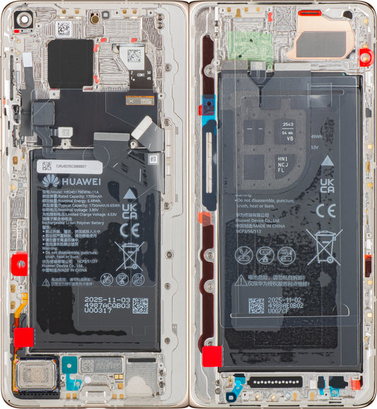 Display s Touchscreenom Huawei Mate X7, s Okvirom i Baterijom, Zlatni, Service Pack 02357JRJ