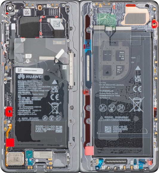 Display s dodirnim zaslonom Huawei Mate X7, s okvirom i baterijom, sivi, Service Pack 02357JRM