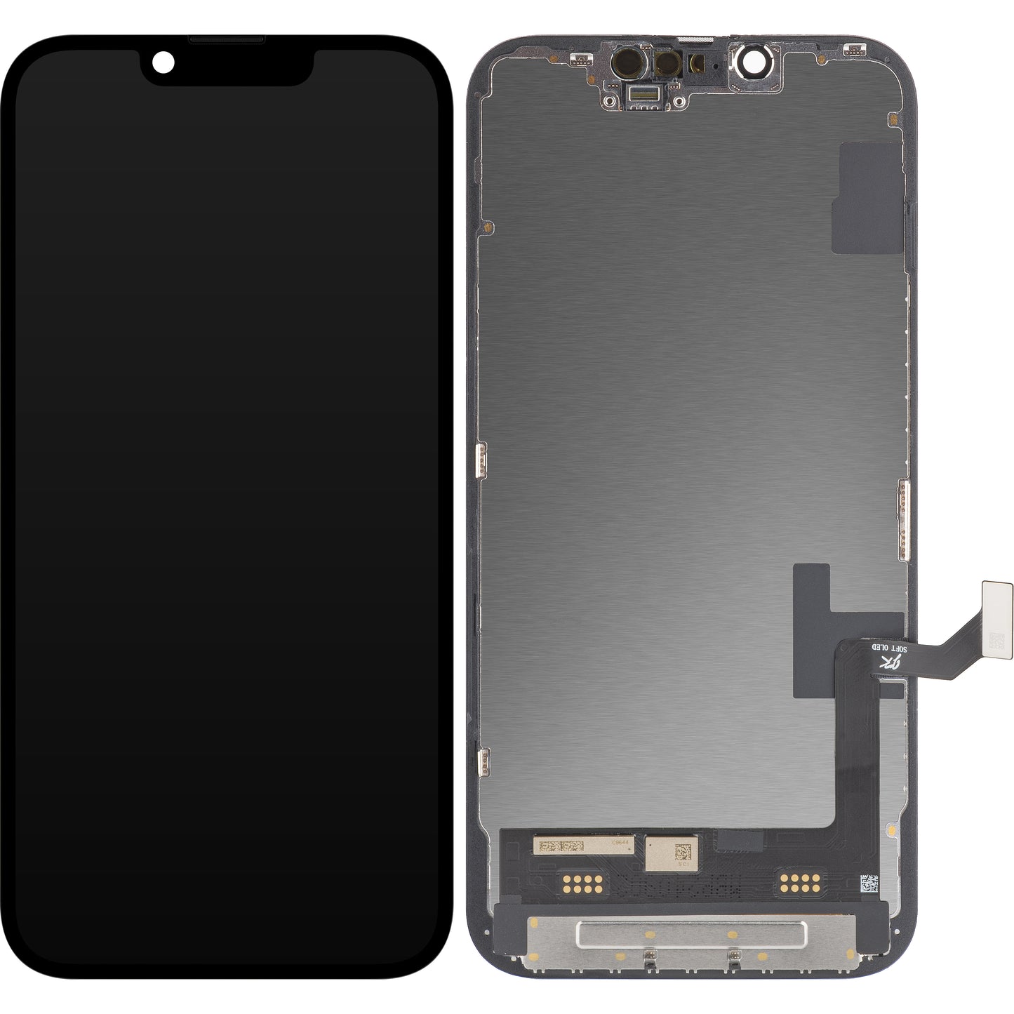 Zaslon s dodirnim zaslonom JK za Apple iPhone 14, s okvirom, OLED IC Movable verzija, Crna