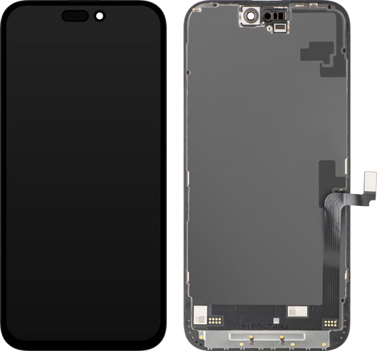 Zaslon s dodirnim zaslonom JK za Apple iPhone 16 Plus, s okvirom, LCD In-Cell IC Movable verzija, Crna