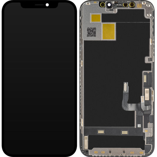 Zaslon s dodirnim ekranom JK za Apple iPhone 12 / 12 Pro, s okvirom, OLED IC Movable verzija, crni
