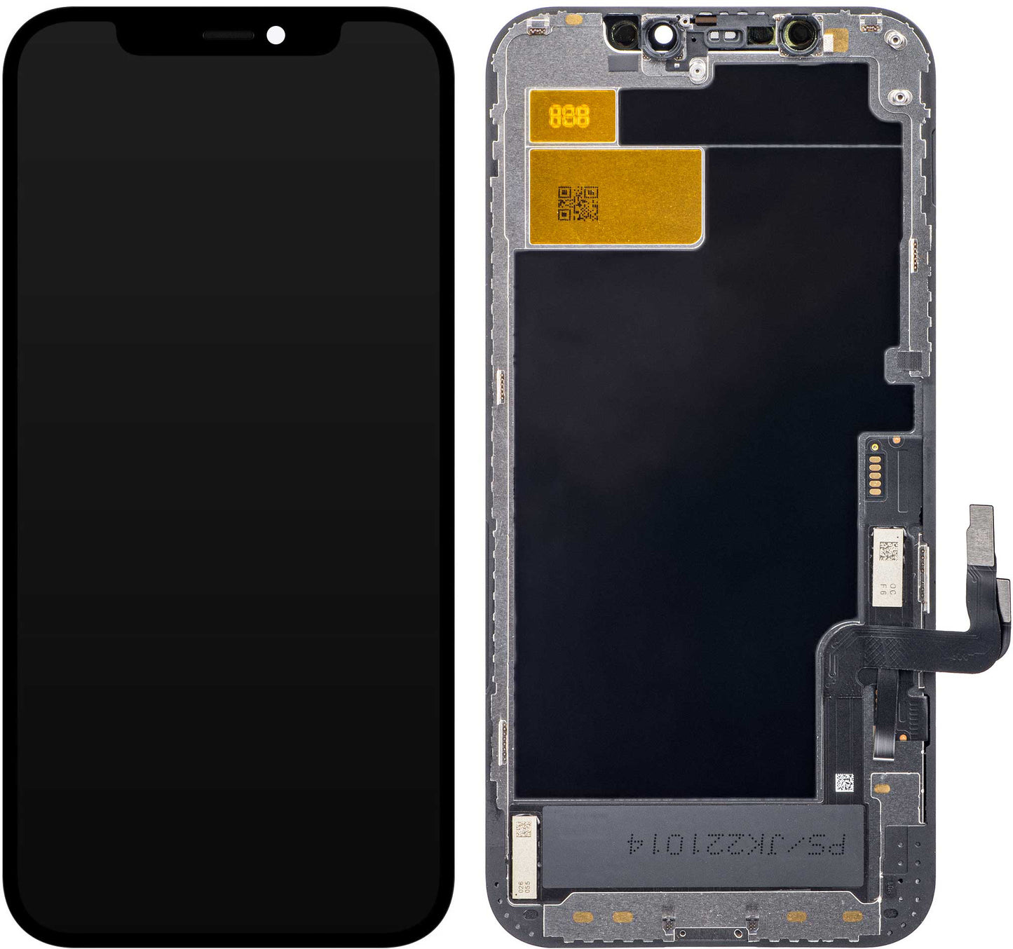Display s Touchscreenom JK za Apple iPhone 12 / 12 Pro, s okvirom, LCD In-Cell IC Movable verzija, Crni