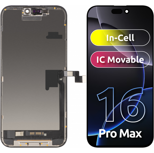 Zaslon s dodirnim zaslonom JK za Apple iPhone 16 Pro Max, s okvirom, LCD In-Cell IC Movable verzija, Crna
