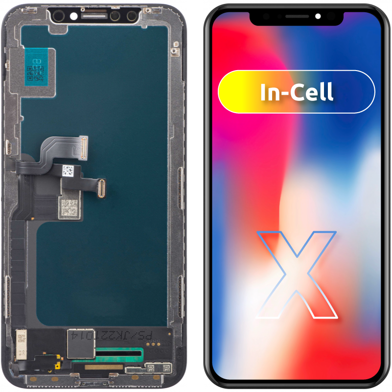Display s Touchscreenom JK za Apple iPhone X, s Okvirom, In-Cell LCD Verzija, Crni