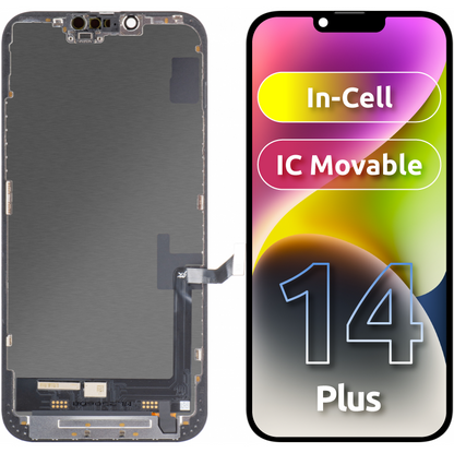 Display s Touchscreenom JK za Apple iPhone 14 Plus, s Okvirom, LCD In-Cell IC Movable verzija, Crni
