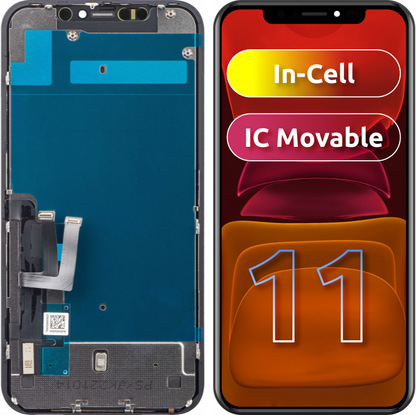 Display s Touchscreenom JK za Apple iPhone 11, s okvirom, LCD In-Cell IC Movable verzija, Crni