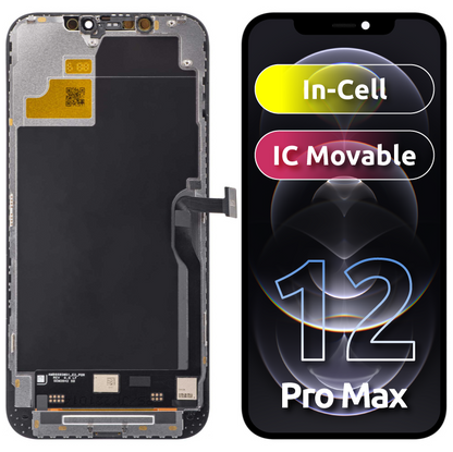 Display s Touchscreenom JK za Apple iPhone 12 Pro Max, s okvirom, LCD In-Cell IC Movable verzija, Crni