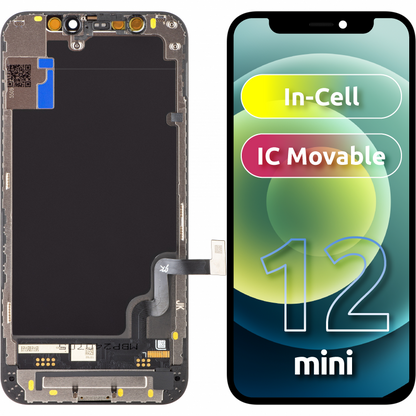Zaslon s dodirnim zaslonom JK za Apple iPhone 12 mini, s okvirom, LCD In-Cell IC Movable verzija, Crna