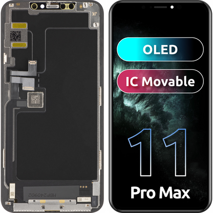 Display s Touchscreenom JK za Apple iPhone 11 Pro Max, s Okvirom, OLED IC Movable Verzija, Crni