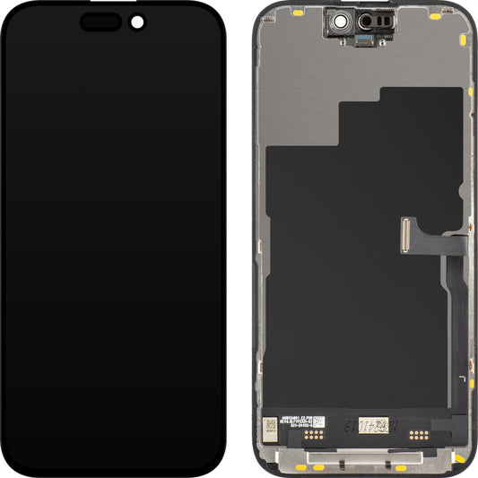 Zaslon s dodirnim zaslonom JK za Apple iPhone 15 Pro, s okvirom, LCD In-Cell IC Movable verzija, Crna