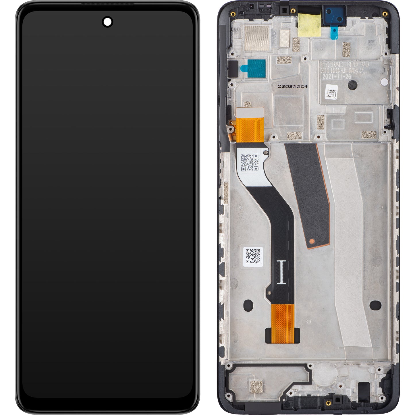 Display s dodirnim zaslonom Motorola Moto G51 5G, s okvirom, crni, Service Pack 5D68C20028