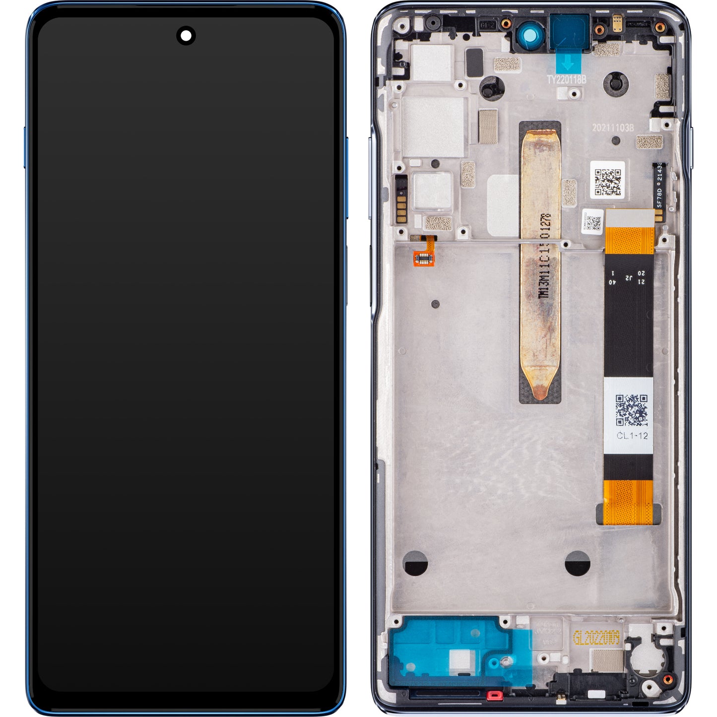 Display s dodirnim zaslonom Motorola Moto G200 5G, s okvirom, plavi, Service Pack 5D68C20181