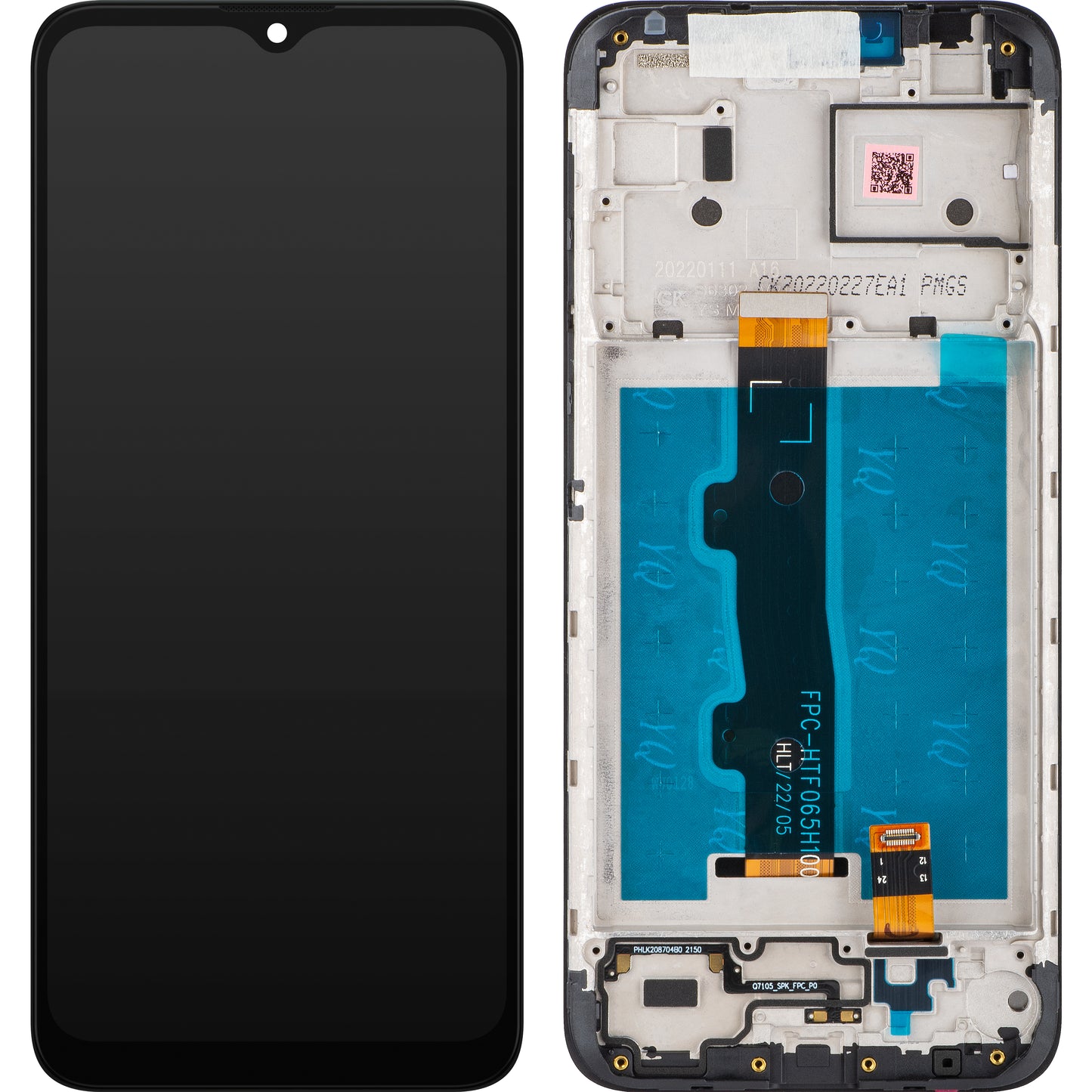 Zaslon s dodirnim ekranom Motorola Moto E7i Power / E7 Power, s okvirom, crni, paket za servis 5D68C18235