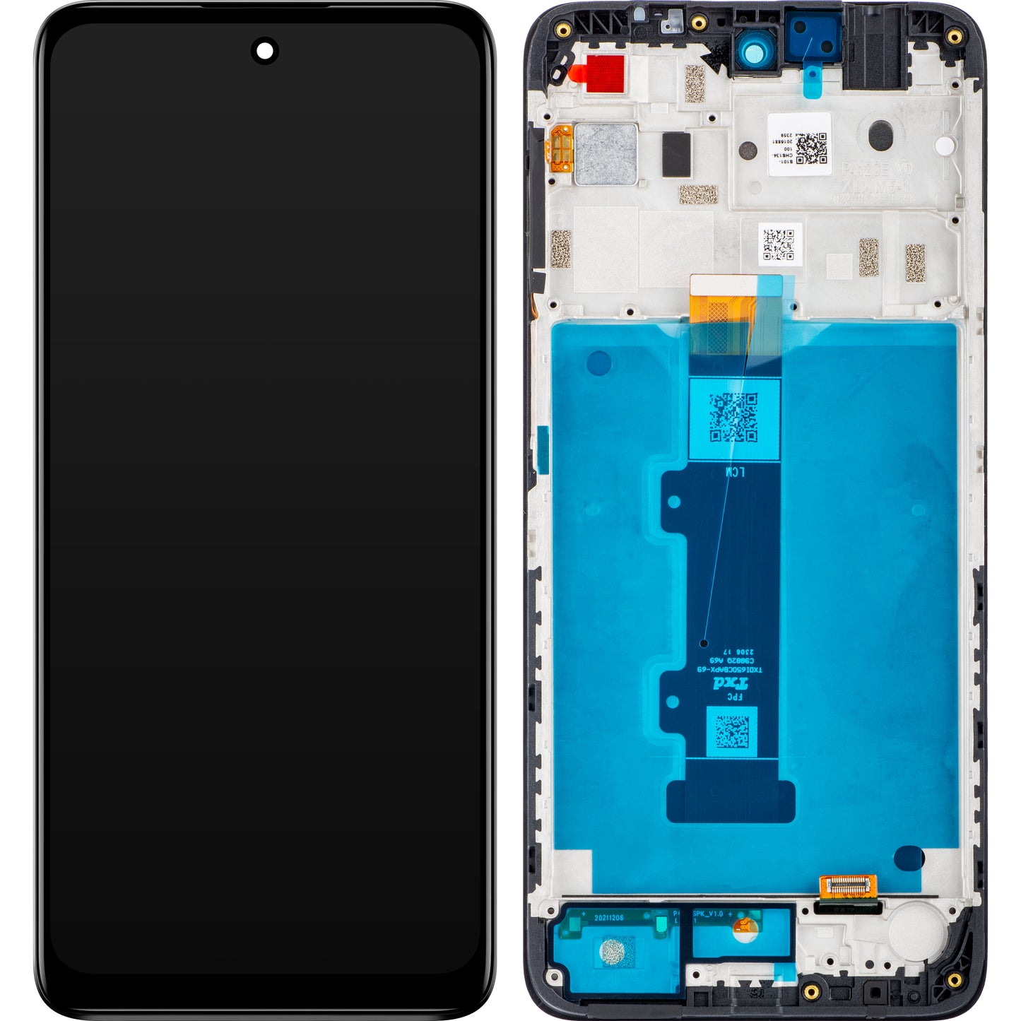 Zaslon s dodirnim ekranom Motorola Moto E32s / E22s, s okvirom, crni, Service Pack 5D68C20795