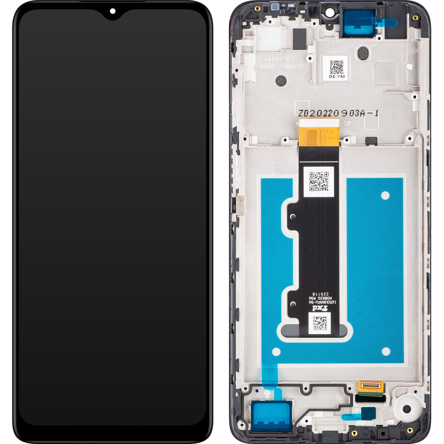 Zaslon s dodirnim ekranom Motorola Moto E22i / E22, s okvirom, crni, servisni paket 5D68C21594