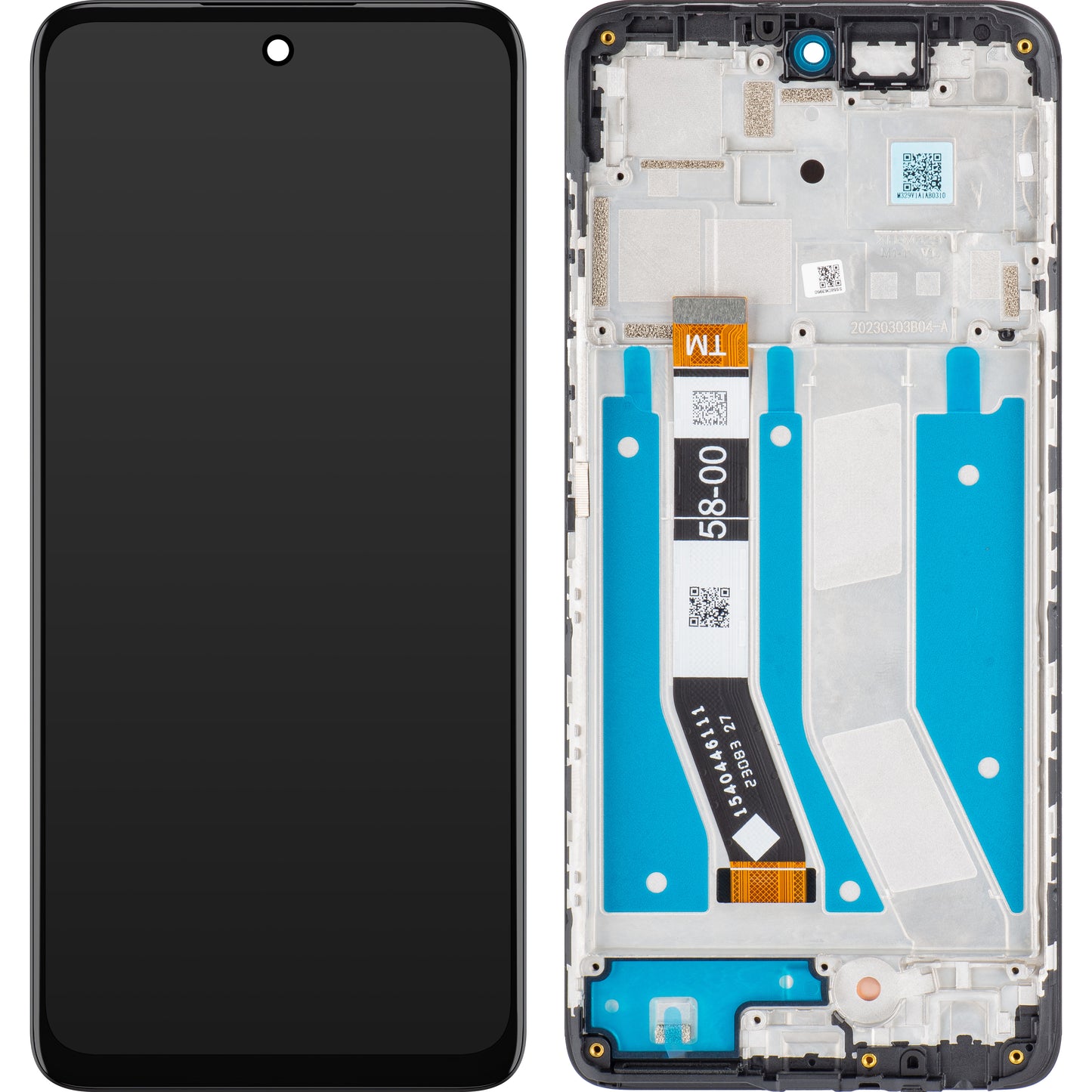 Zaslon s dodirnim ekranom Motorola Moto G73, s okvirom, crni, servisni paket 5D68C22272