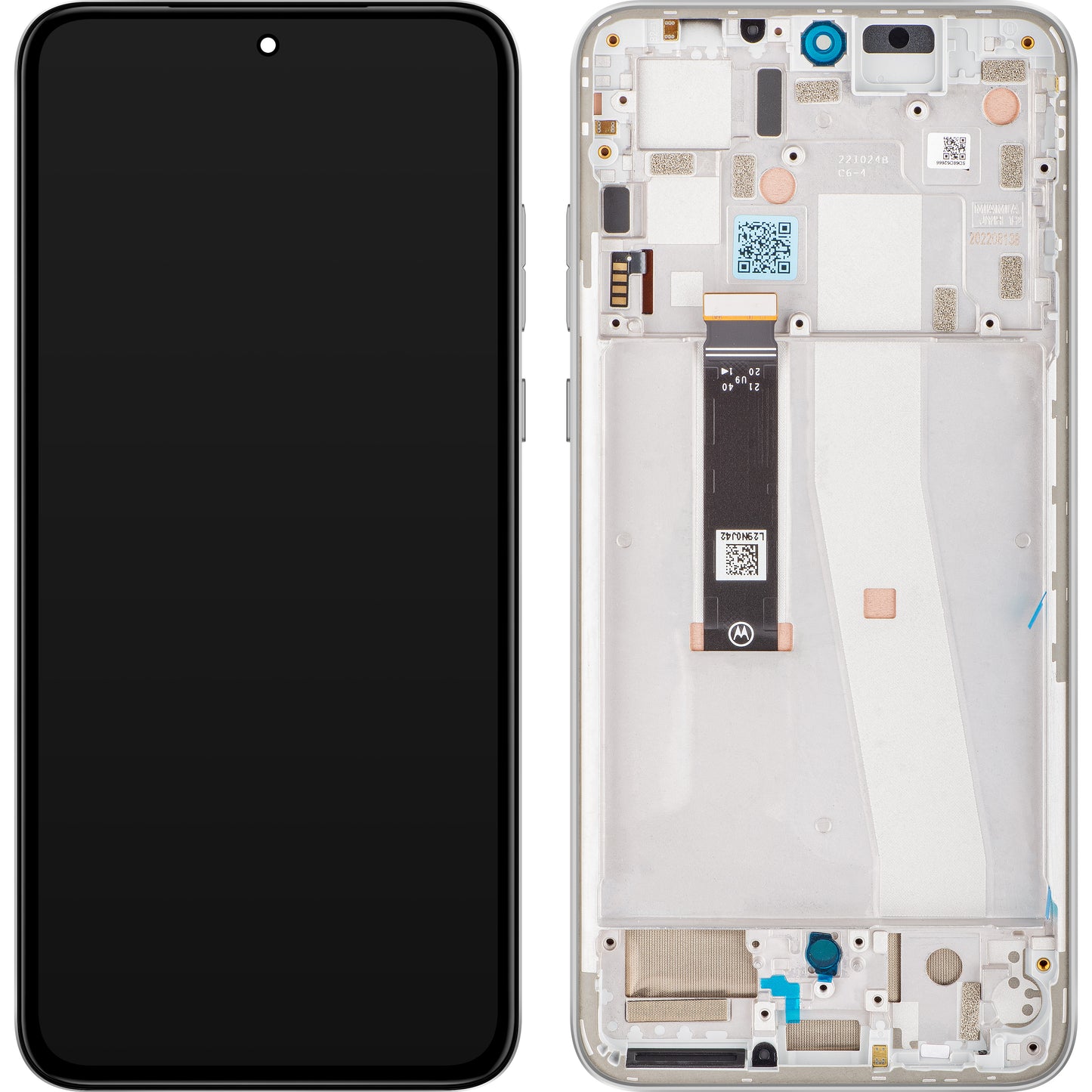 Zaslon s dodirnim ekranom Motorola Edge 30 Neo, s okvirom, Srebrni (Ice Palace), Servisni paket 5D68C21404