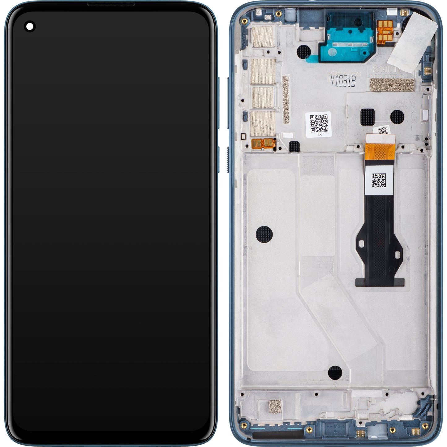 Zaslon s dodirnim ekranom Motorola Moto G8 Power, s okvirom, plavi (Capri Blue), paket za servis 5D68C16143
