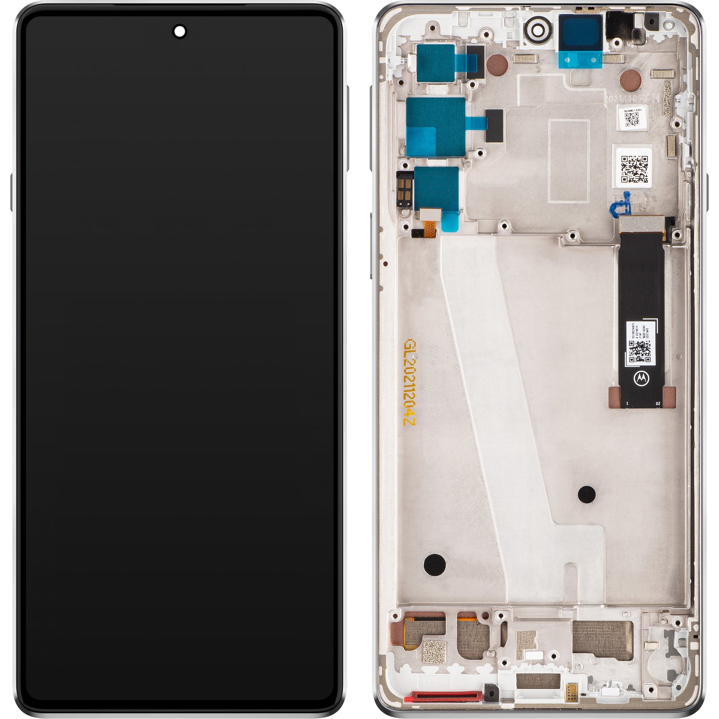 Zaslon s dodirnim ekranom Motorola Edge 20, s okvirom, Srebrni (Frosted White), Servisni paket 5D68C19194