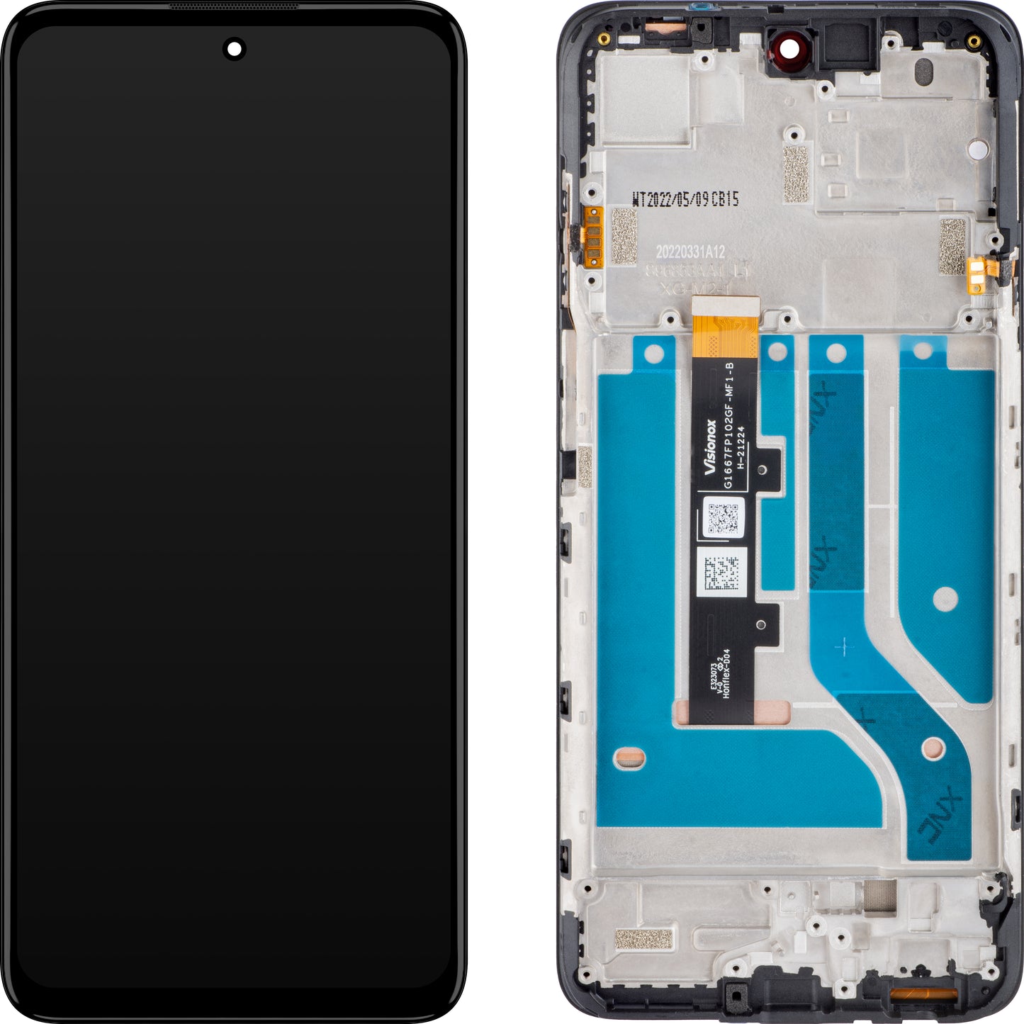 Zaslon s dodirnim ekranom Motorola Edge 20 Lite, s okvirom, crni, paket za servis 5D68C19271