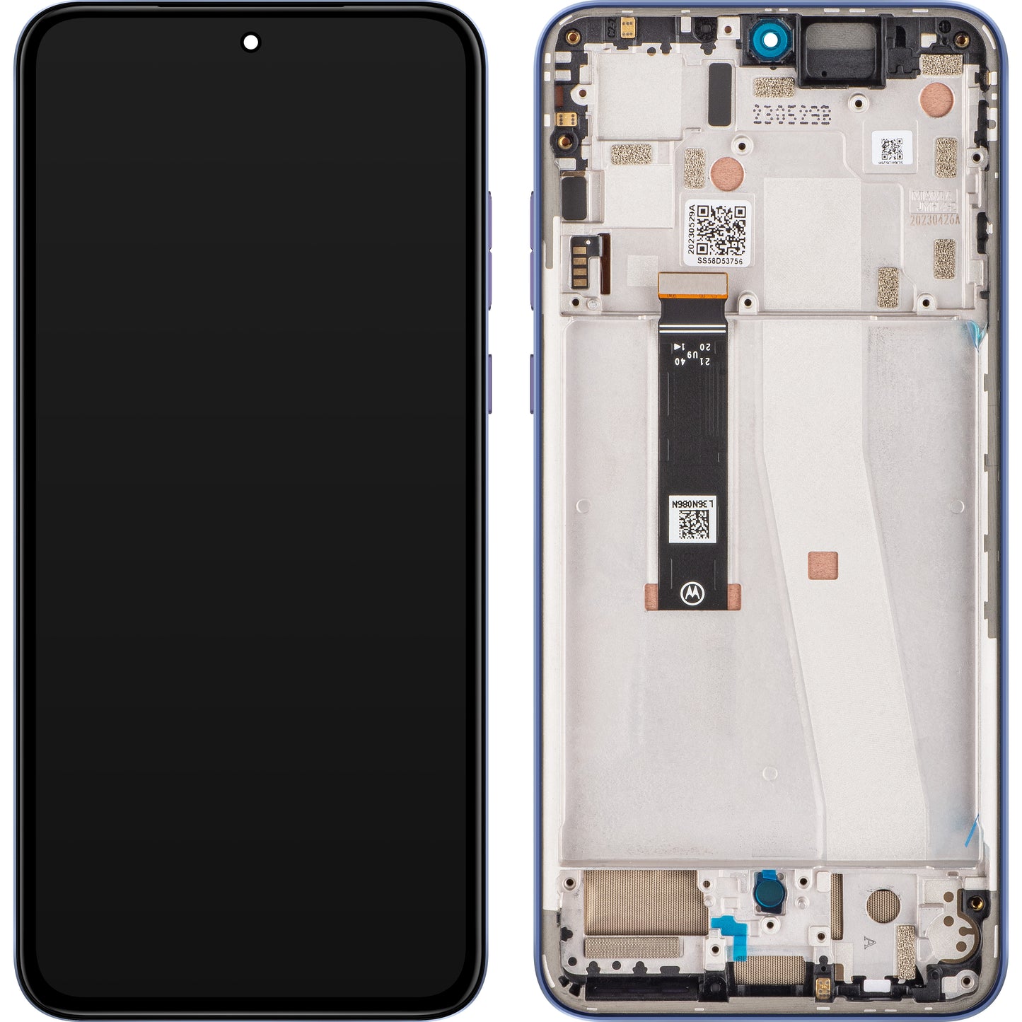 Zaslon s dodirnim ekranom Motorola Edge 30 Neo, s okvirom, Ljubičasta (Very Peri), Servisni paket 5D68C21405